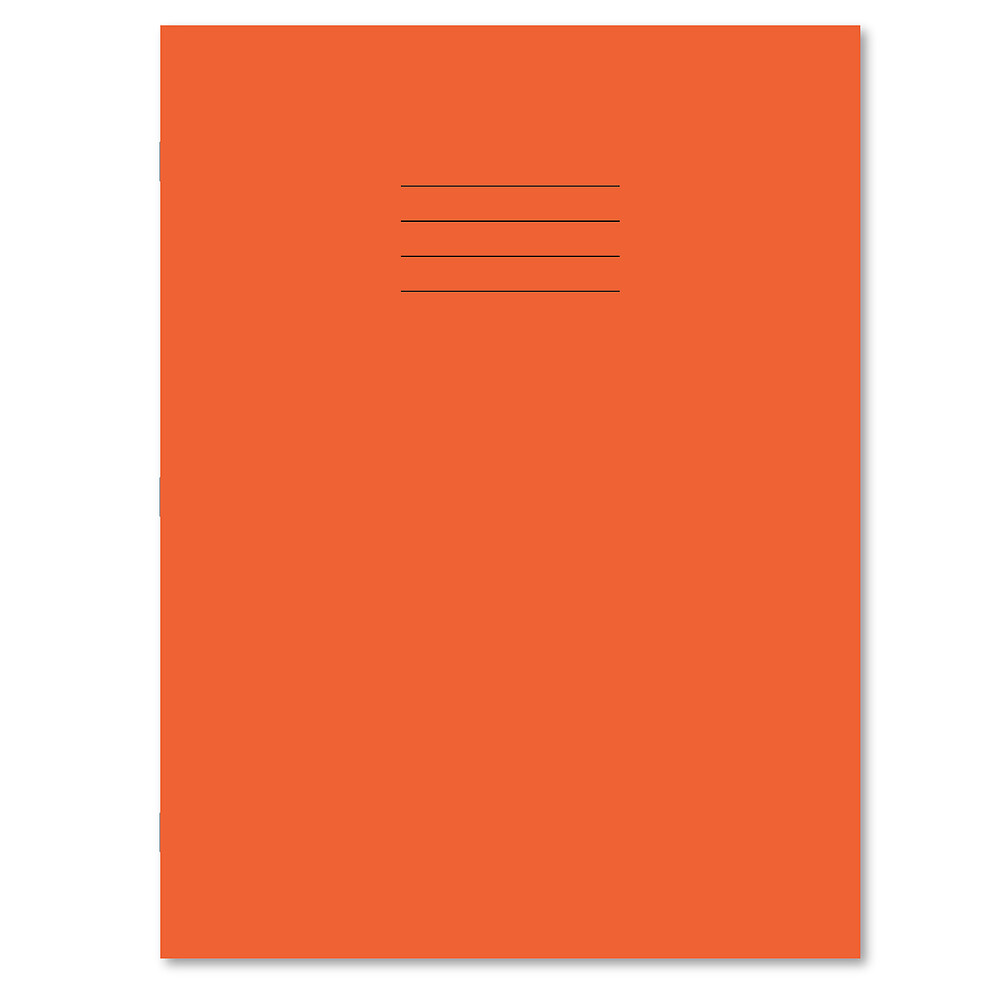 Exercise Book A4+ 80 Page 75G 12mm Ruled and Margin Orange