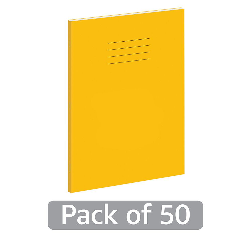 Exercise Book A4+ 80 Page 75G 10mm Squared Yellow