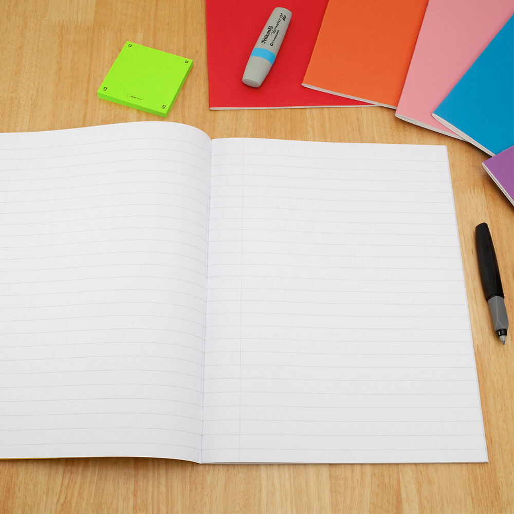 Exercise Book A4+ 80 Page 75G 12mm Ruled and Margin Purple