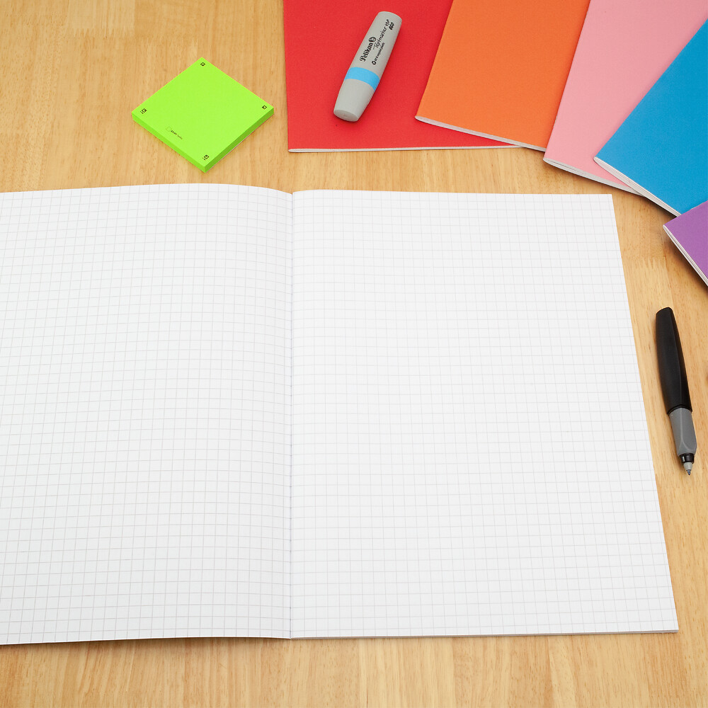 Exercise Book A4+ 80 Page 75G 7mm Squared Yellow