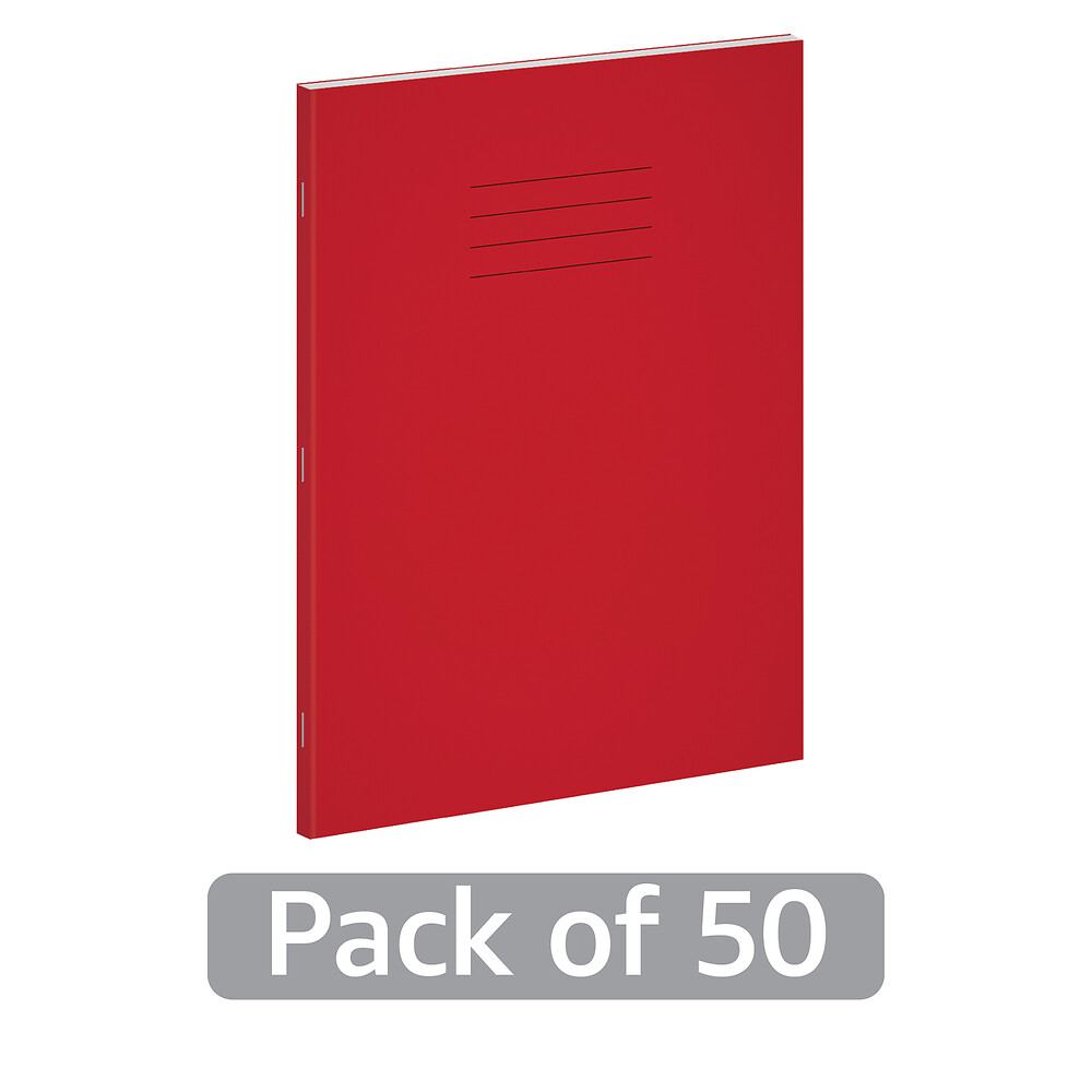 Exercise Book A4+ 80 Page 75G 7mm Squared Red