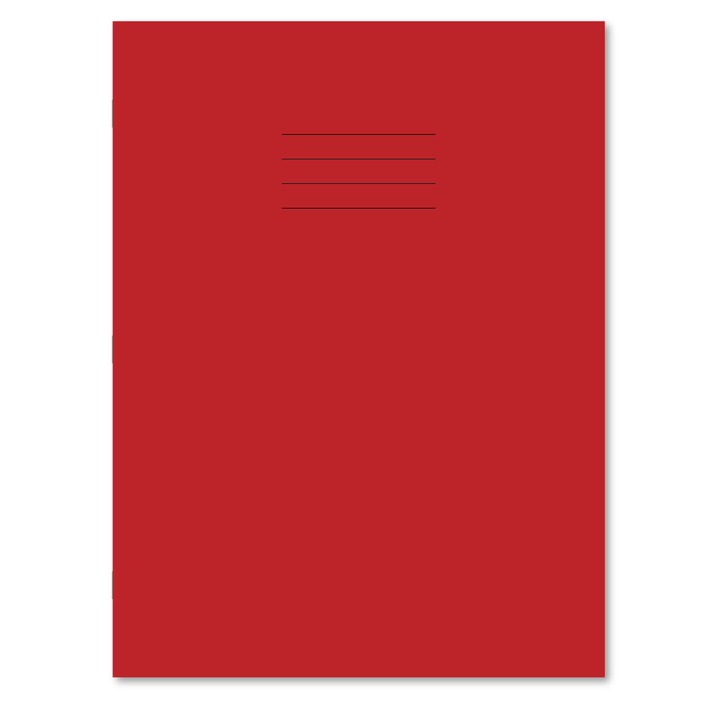 Exercise Book A4+ 48 Page 75G 6mm Ruled and Margin Red