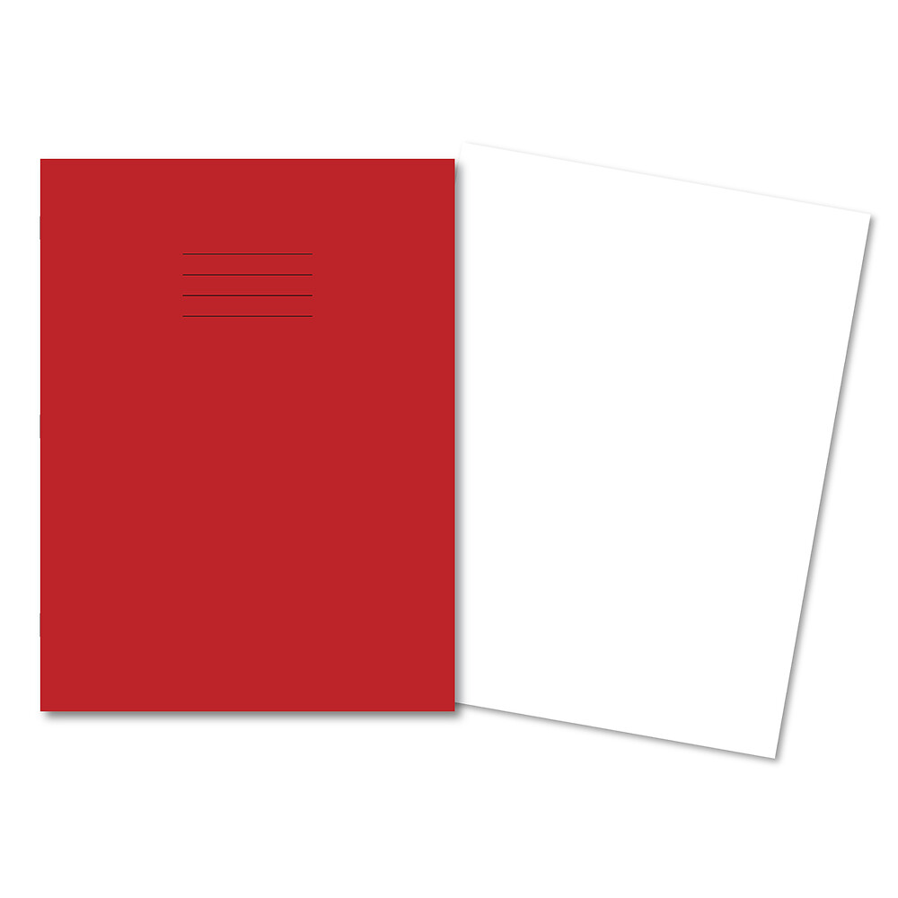 Exercise Book A4+ 48 Page 75G Plain Red