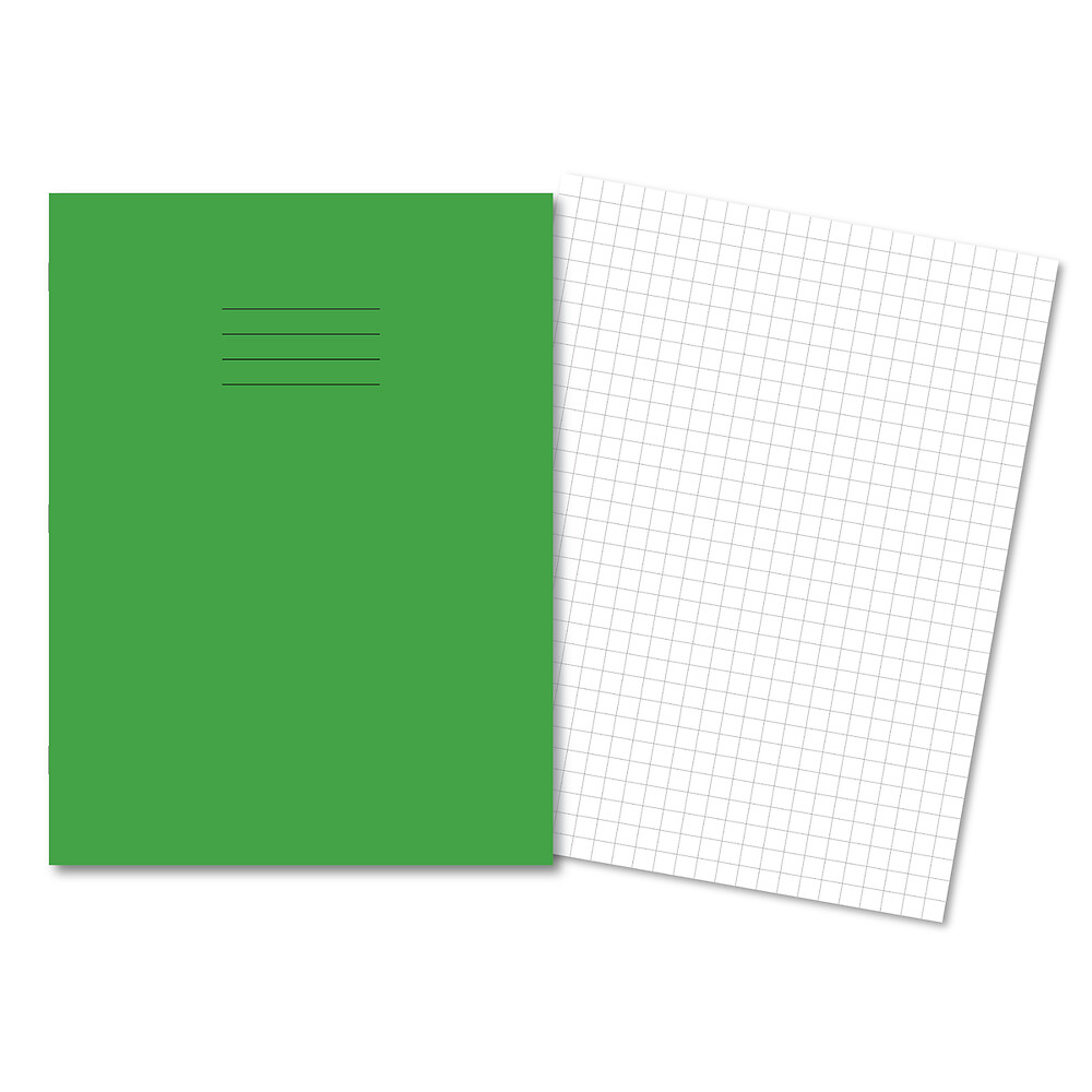 Exercise Book A4+ 80 Page 75G 10mm Squared Light Green