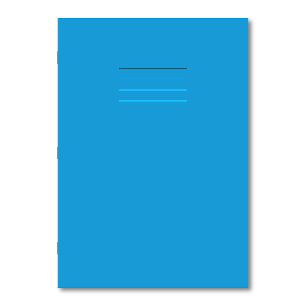 Exercise Book A4 80 Page Yellow 10mm Squared Light Blue