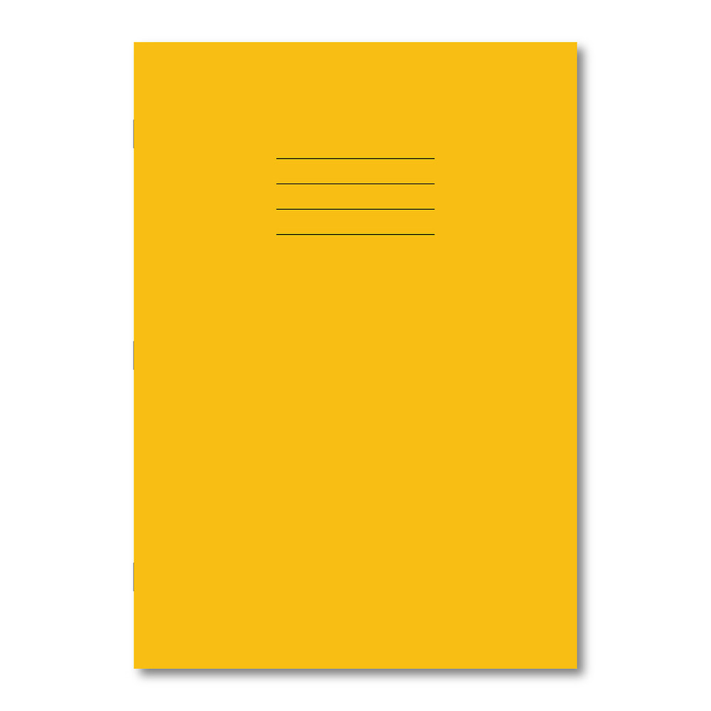 Exercise Book A4 80 Page Pink 8mm Ruled and Margin Yellow