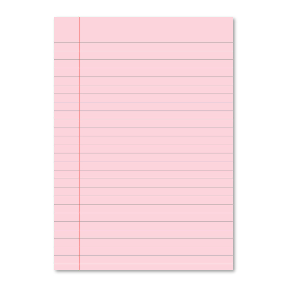 Exercise Book A4 80 Page Pink 10mm Ruled and Margin Yellow